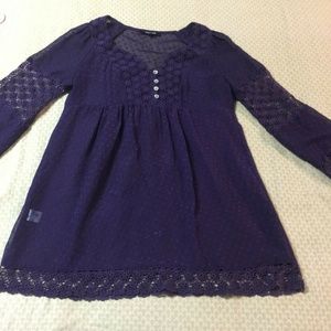 Daniel Rainn Sheer Purple BOHO Top XS
